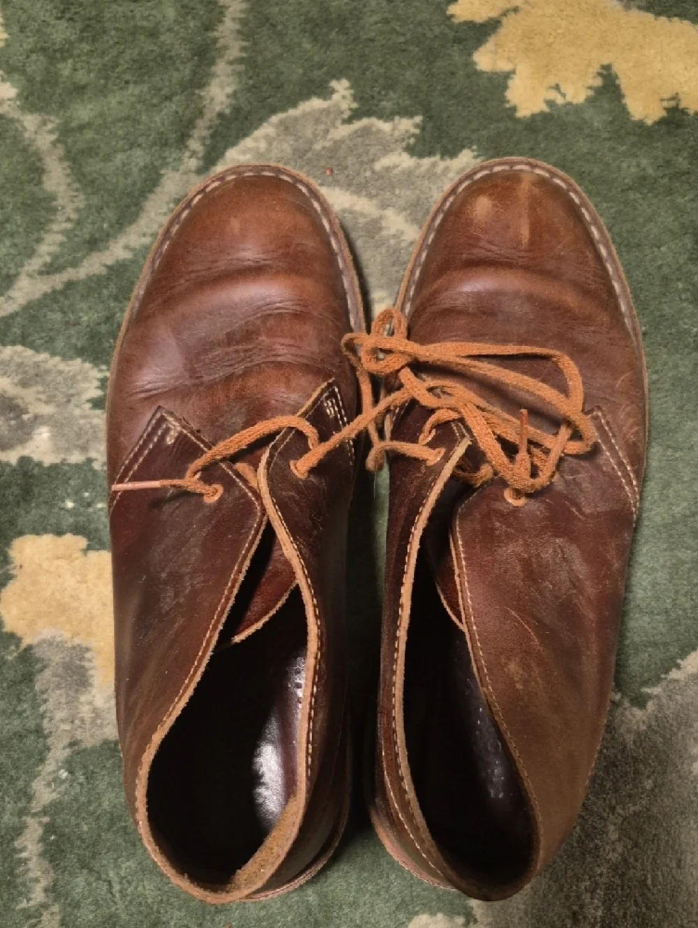 Clarks Brown Leather Chukka Boots - Lace-Up Men's Desert Style